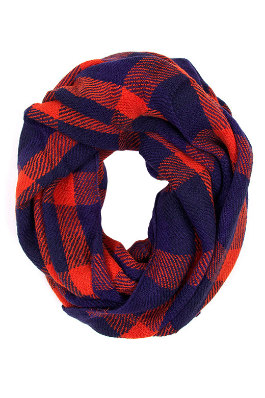 Women's Buffalo Plaid Infinity Scarf – Red in Red by BURACQ