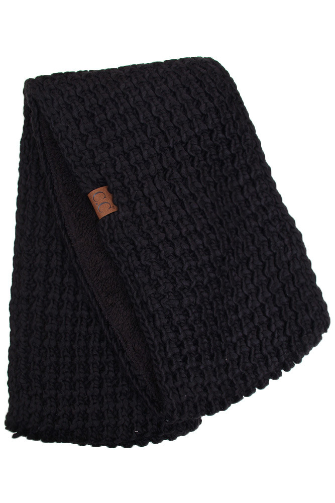 Women's Cable Knit Infinity Scarf with Sherpa Lining — infinity scarf photo 6