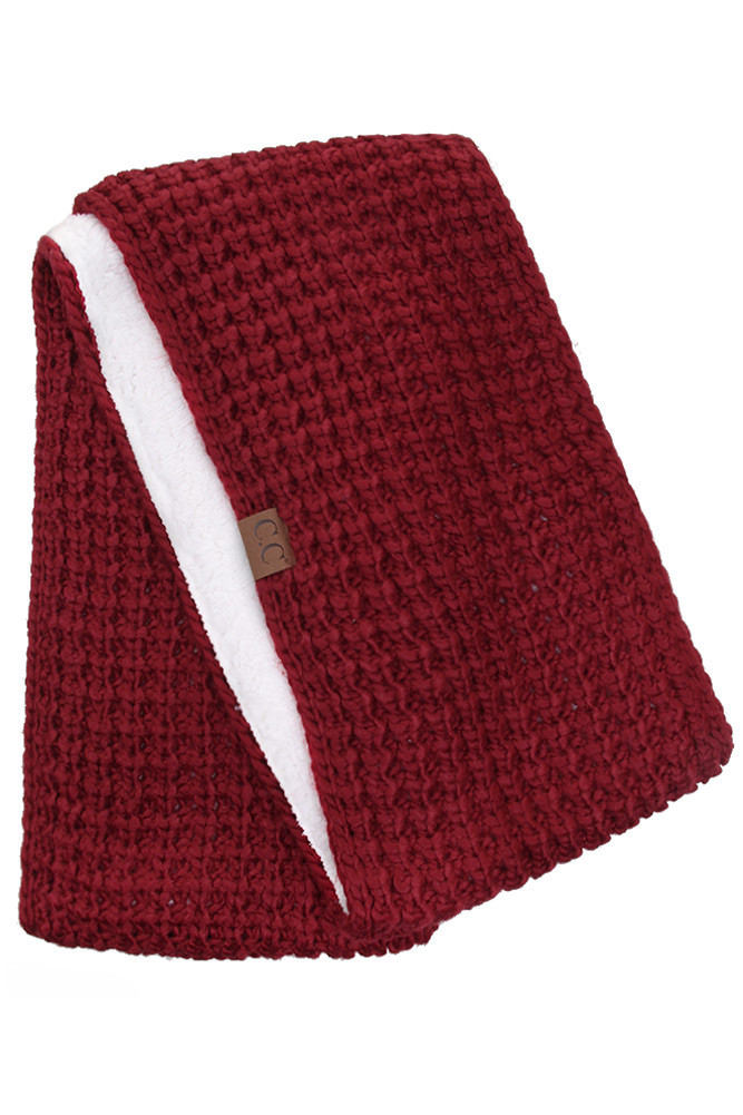 Women's Cable Knit Infinity Scarf with Sherpa Lining — infinity scarf photo 3