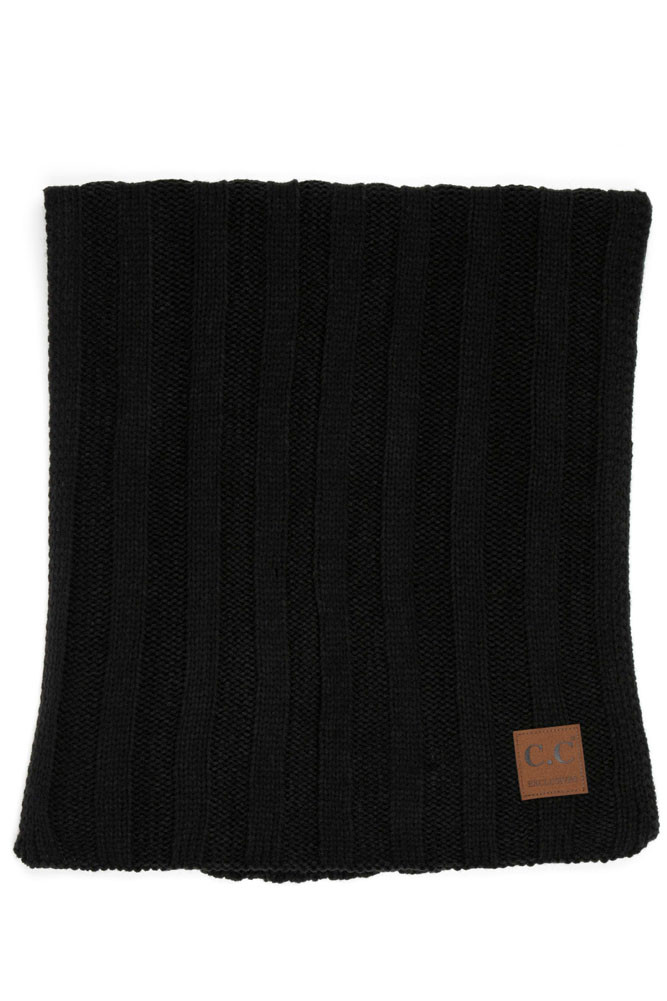 Women's Ribbed Knit Long Oblong Scarf — scarf photo 2