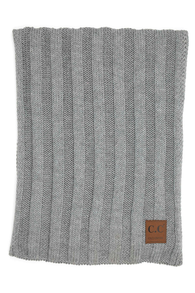 Women's Ribbed Knit Long Oblong Scarf — scarf photo 6