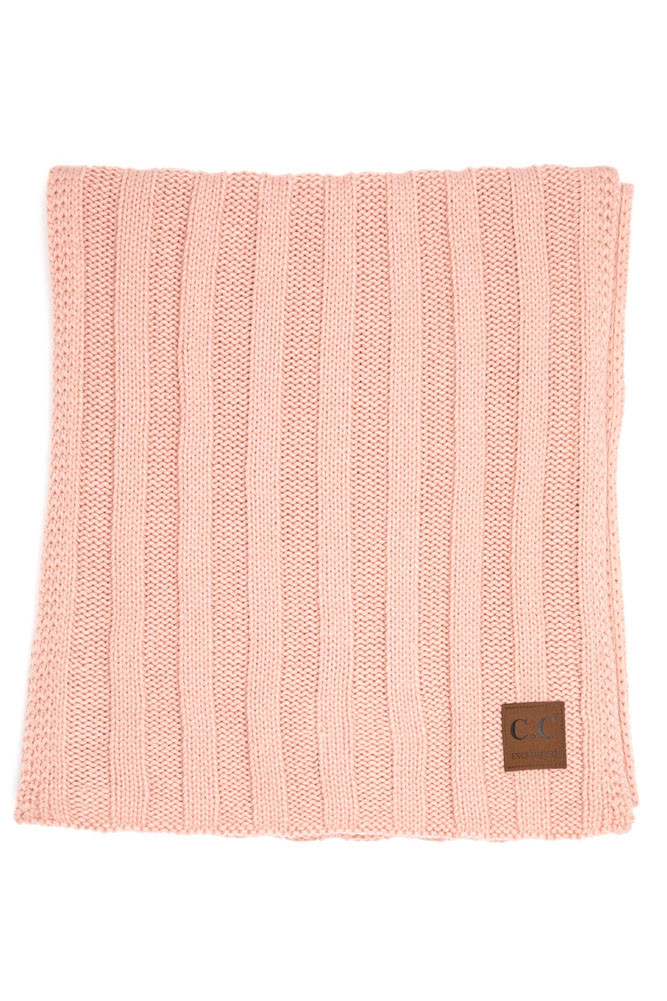 Women's Ribbed Knit Long Oblong Scarf — scarf photo 7