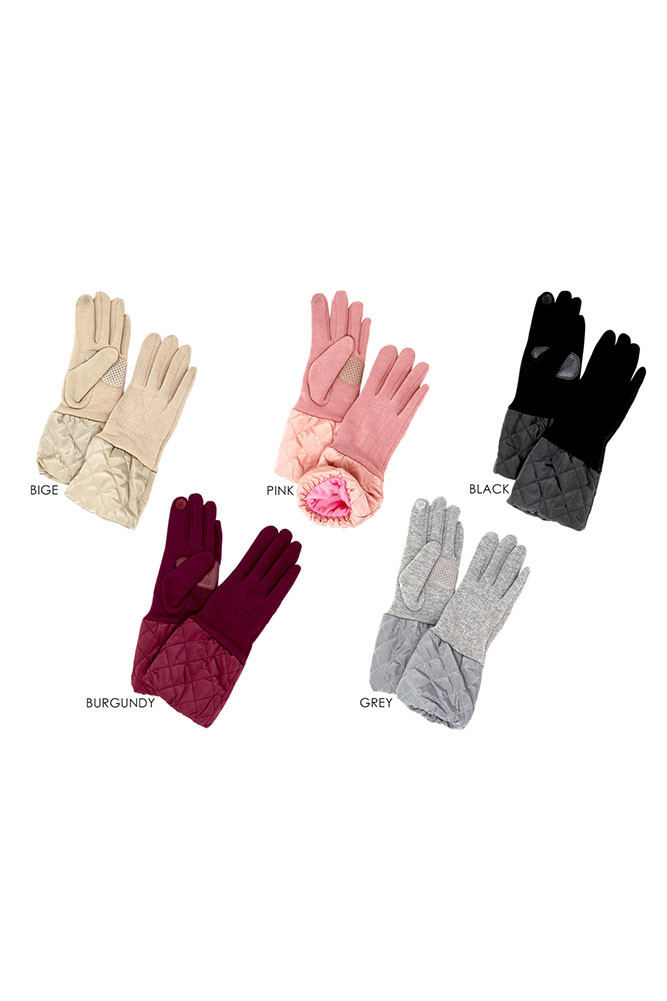Women's Quilted Cuff Touchscreen Gloves – Style LOG105 — gloves photo 6