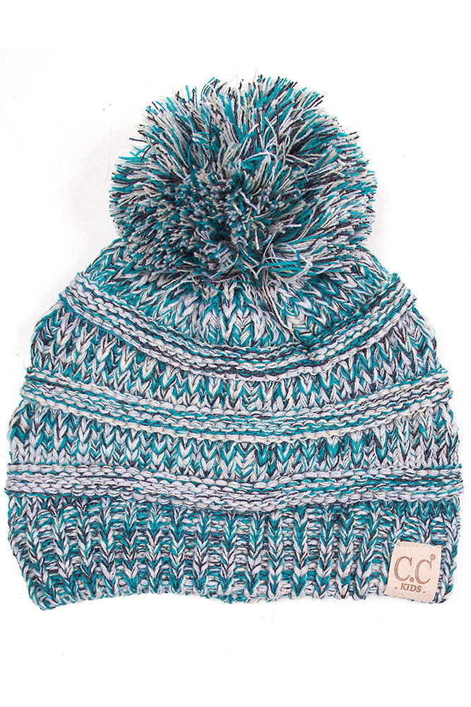 Kids Multicolor Confetti Knit Pom Pom Beanie — beanie photo 4