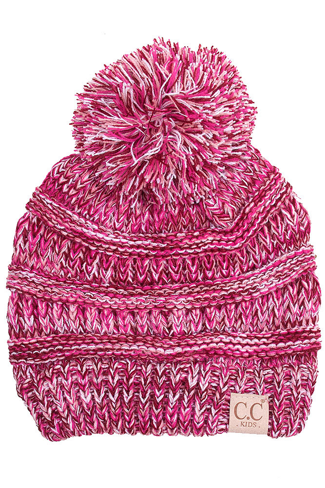 Kids Multicolor Confetti Knit Pom Pom Beanie — beanie photo 5