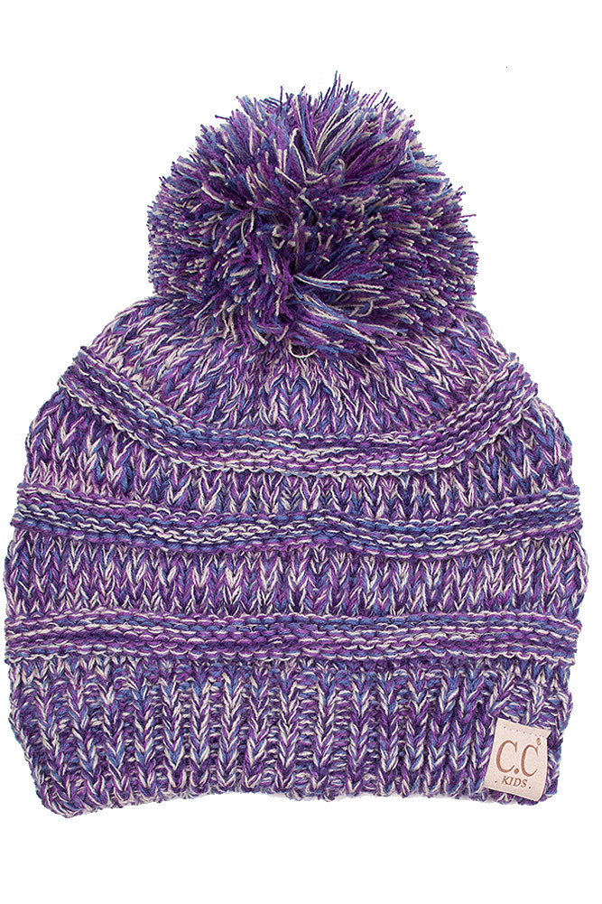 Kids Multicolor Confetti Knit Pom Pom Beanie — beanie photo 7