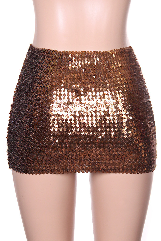 Women's Sequin Tube Top – Style SEQ13 in Brown