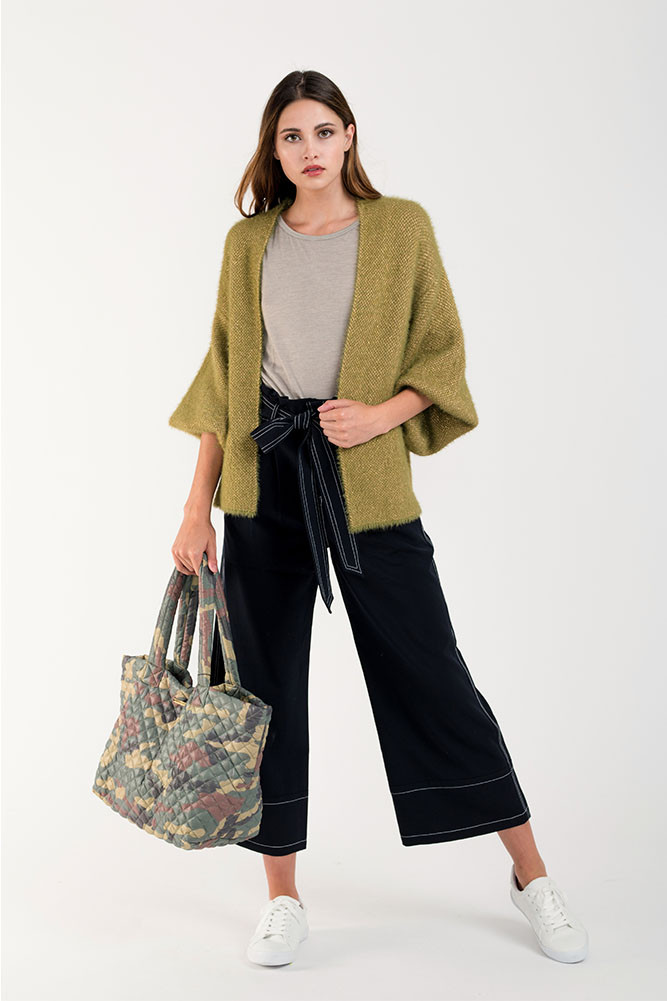 Women's Fuzzy Poncho – Olive — poncho photo 3