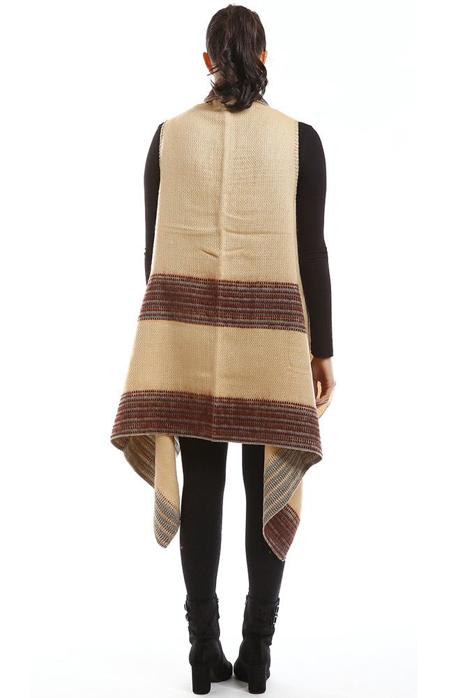 Women's Two-Tone Knit Long Vest – Style LOF778 — vest photo 7