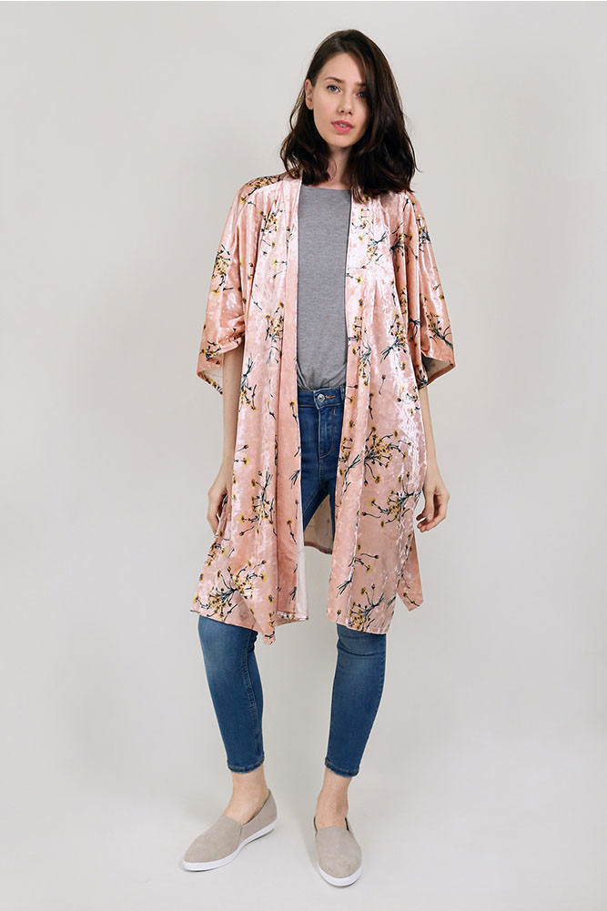 Women's Floral Print Kimono Wrap — kimono photo 6