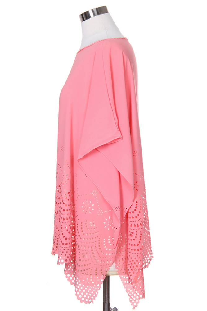 Women's Lace Hem Sheer Poncho Top — poncho photo 6