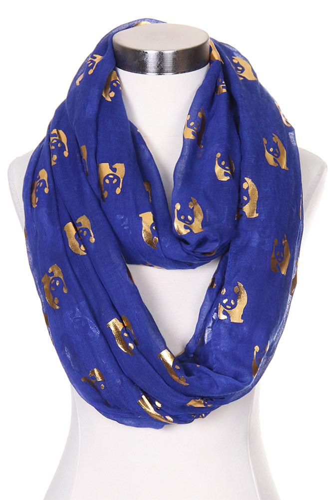 Women's Owl Print Infinity Scarf – Style SW600E in Blue