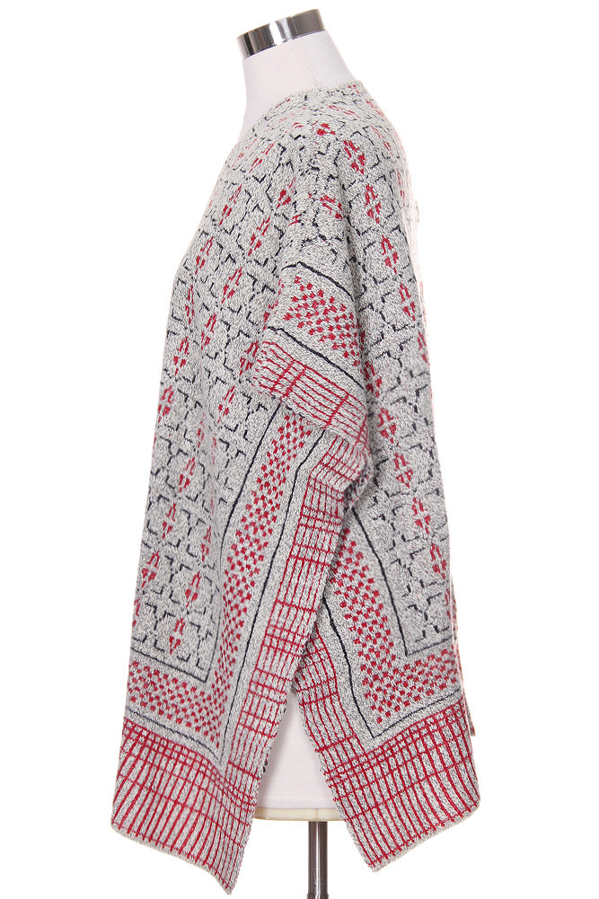 Women's Geometric Print Kimono – Style LOF330 in Burgundy
