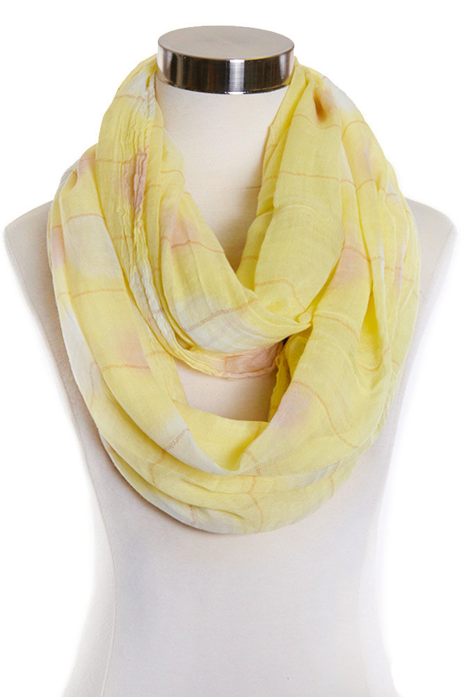 Women's Lightweight Print Infinity Scarf – Yellow in Yellow by BURACQ