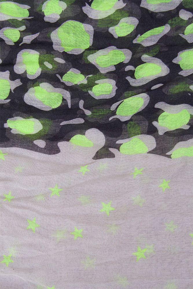 Women's Leaf Print Infinity Scarf – Black — infinity scarf photo 5