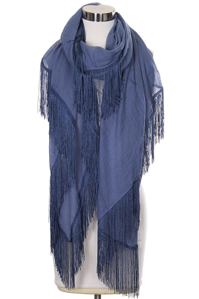 Women's Lightweight Solid Oblong Scarf – Coral — scarf photo 5