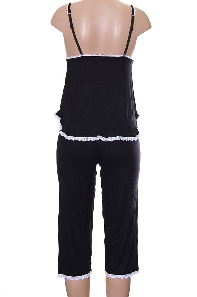 Women's Lace Trim Cami and Capri Pajama Set – Style 553519 — pajama set photo 3