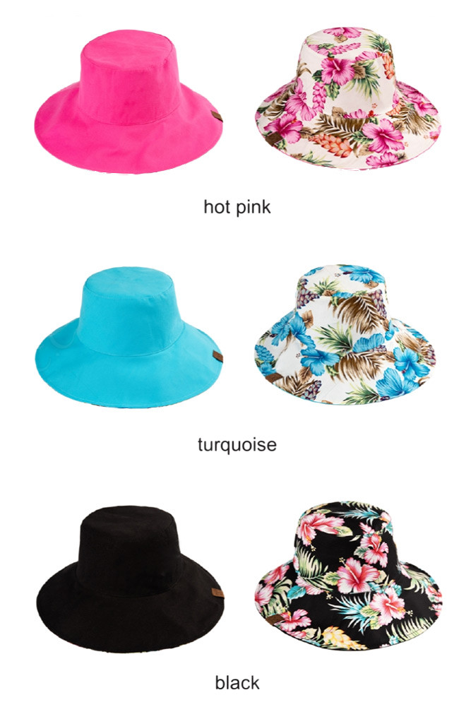 Women's Floral Print Wide Brim Sun Hat — sun hat photo 2