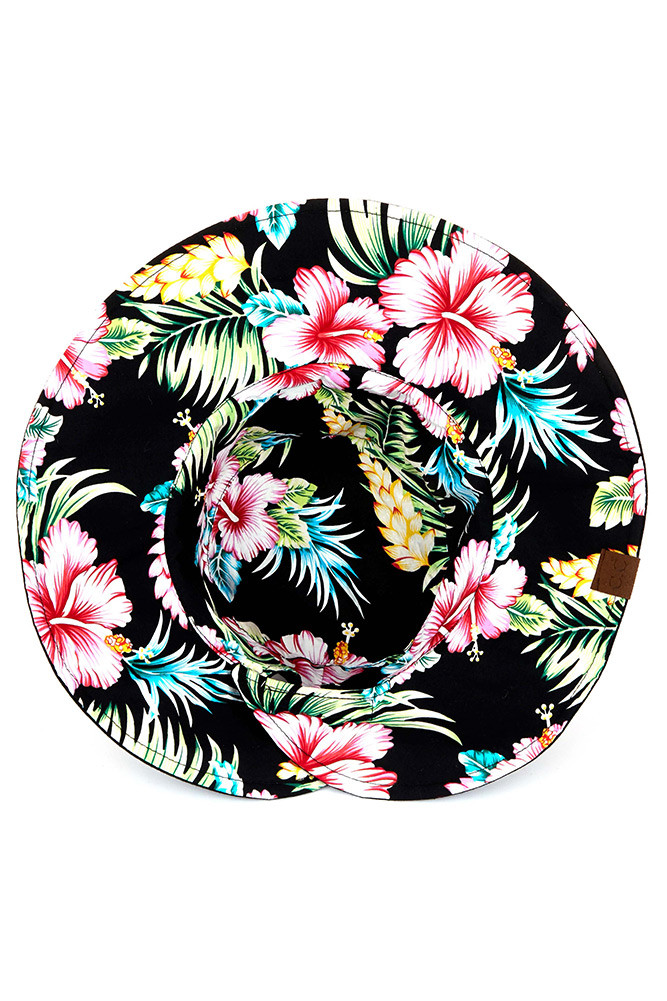 Women's Floral Print Wide Brim Sun Hat — sun hat photo 4