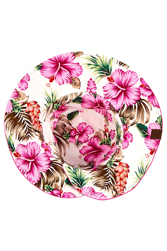 Women's Floral Print Wide Brim Sun Hat — sun hat photo 6