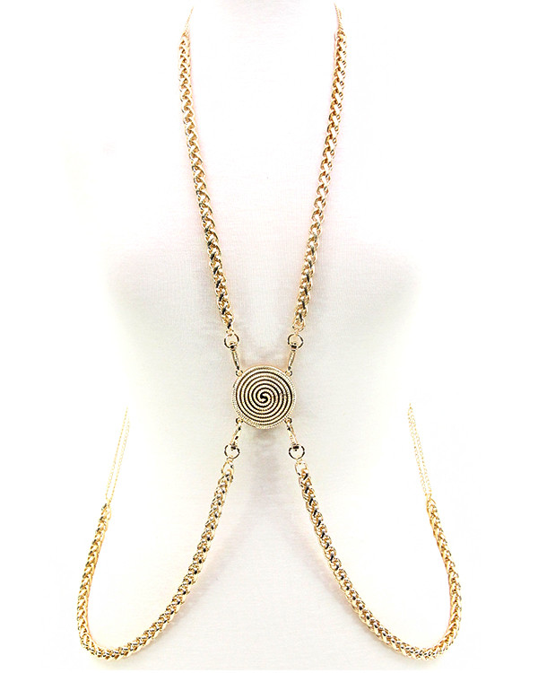 Women's Medallion Body Chain Necklace – Style BN3311 by BURACQ