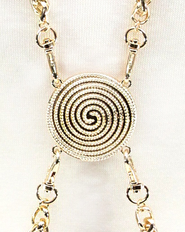 Women's Medallion Body Chain Necklace – Style BN3311 — necklace photo 3