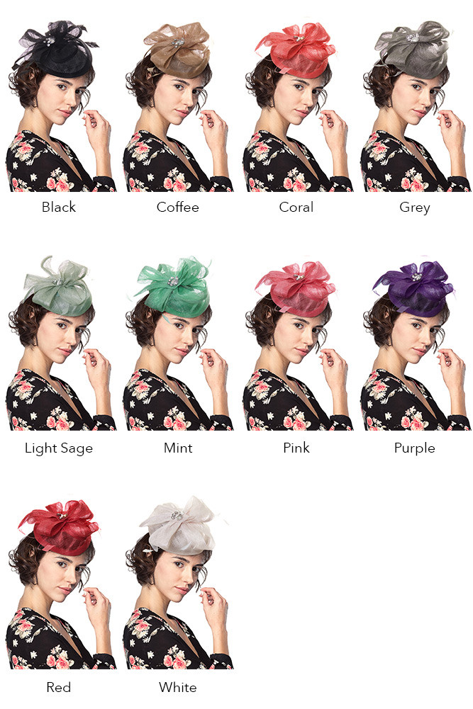 Women's Flower Mesh Fascinator Hat – Grey — fascinator photo 2