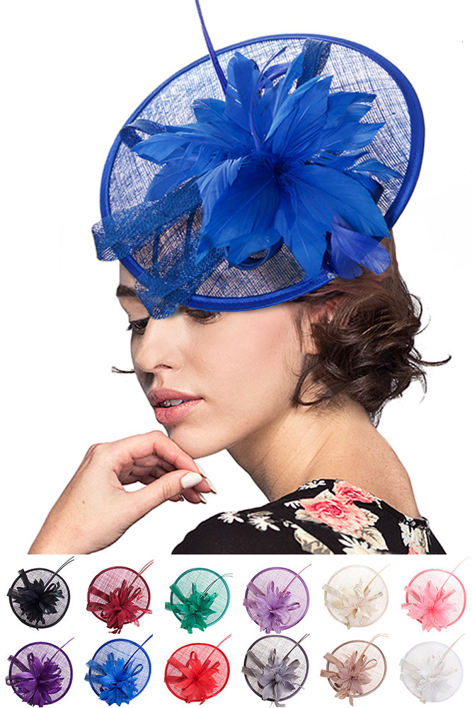 Women's Feather Mesh Fascinator Hat – Red in Red by BURACQ