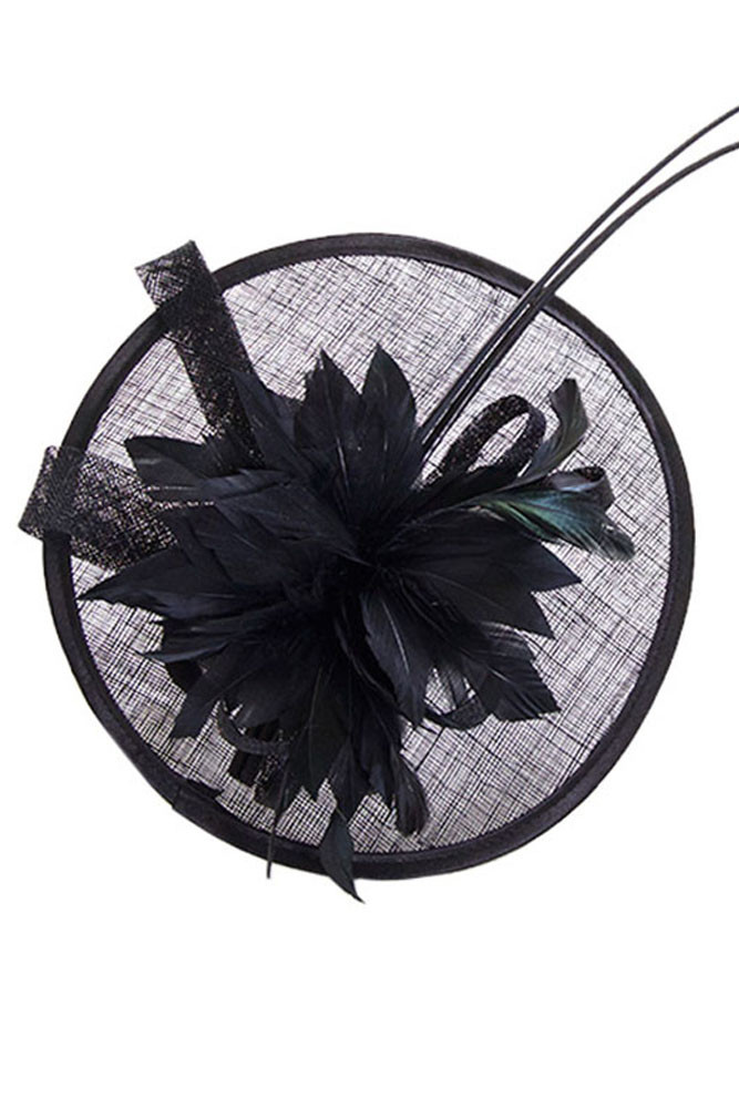 Women's Feather Mesh Fascinator Hat – Red — fascinator photo 3