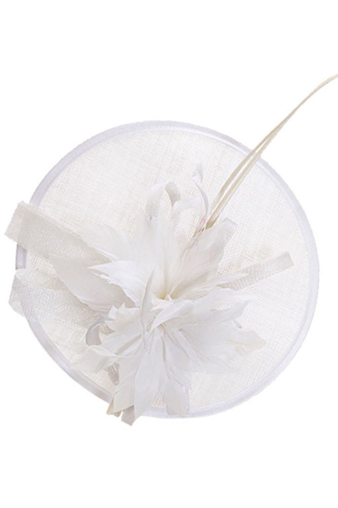 Women's Feather Mesh Fascinator Hat – Red — fascinator photo 4
