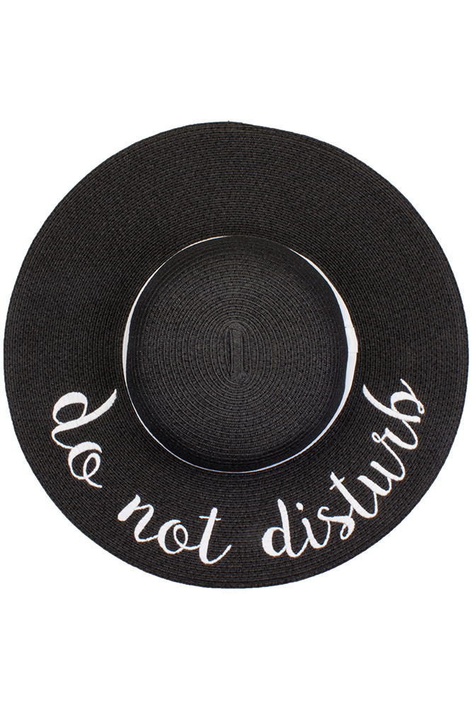 Women's Do Not Disturb Floppy Sun Hat – Black in Black