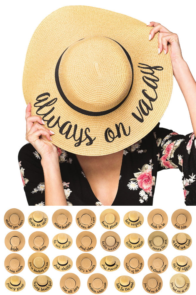 Women's Always on Vacay Floppy Straw Sun Hat by BURACQ