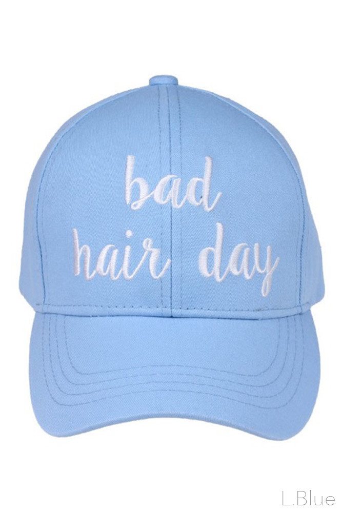 Women's Bad Hair Day Embroidered Baseball Cap – Light Blue — baseball cap photo 5