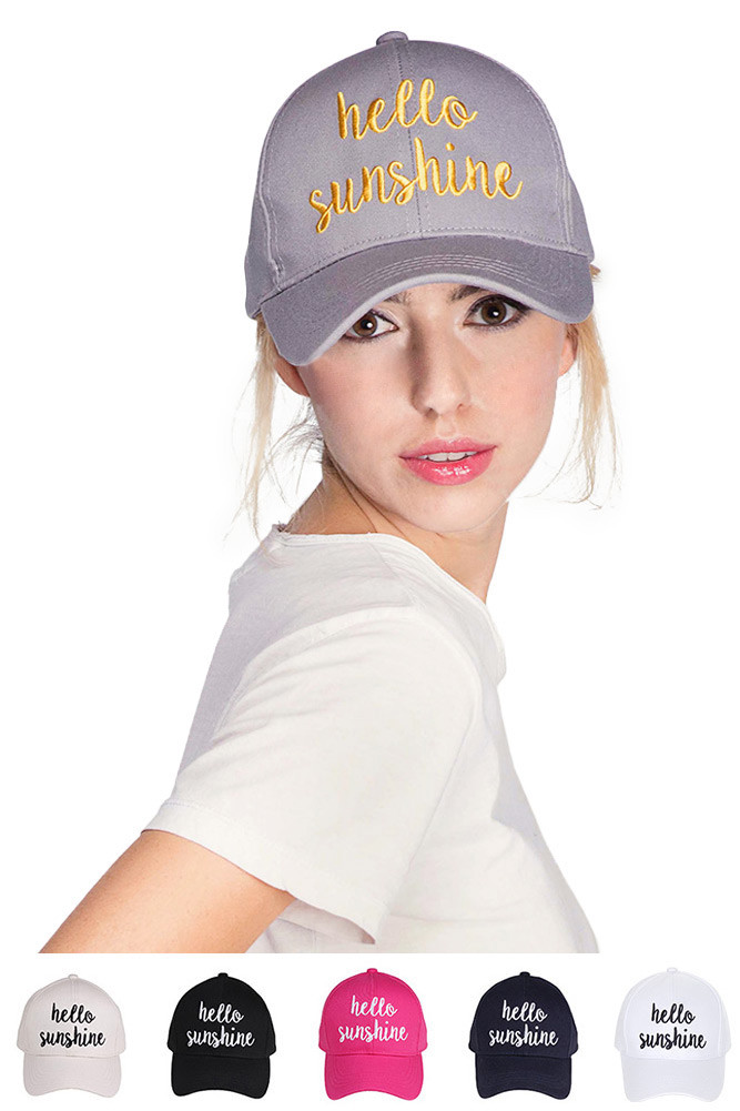 Women's Embroidered Slogan Baseball Cap – Style 2017-SUNSHINE by BURACQ