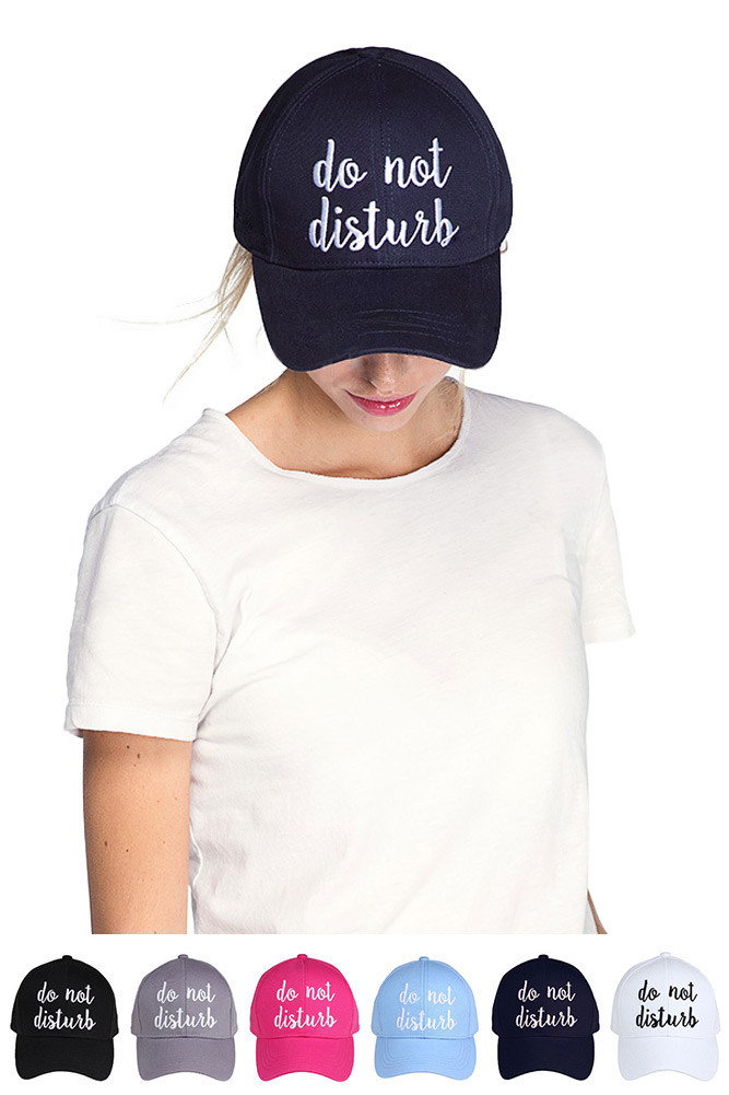 Women's Do Not Disturb Embroidered Baseball Cap – Style 2017-DISTURB by BURACQ