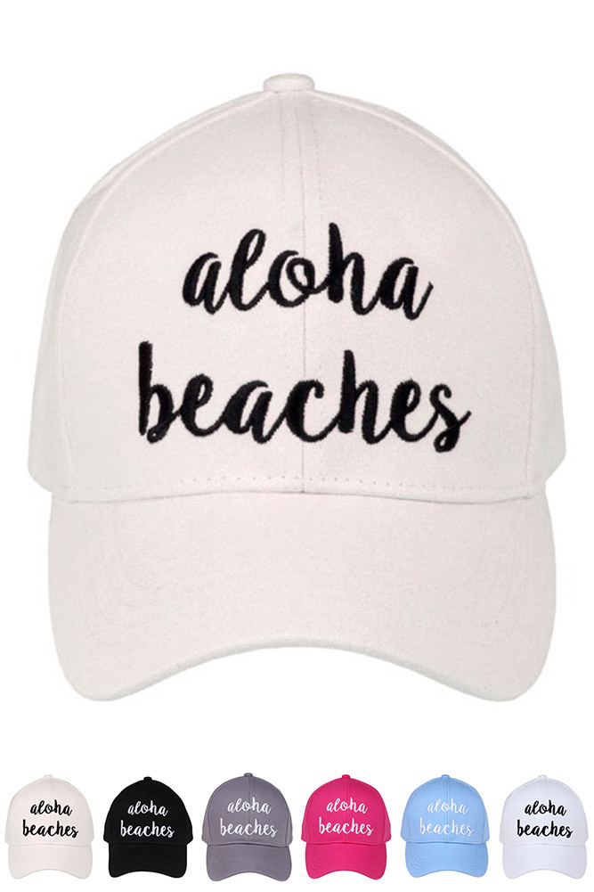 Women's Embroidered Slogan Baseball Cap – Style 2017-ALOHA — baseball cap photo 2