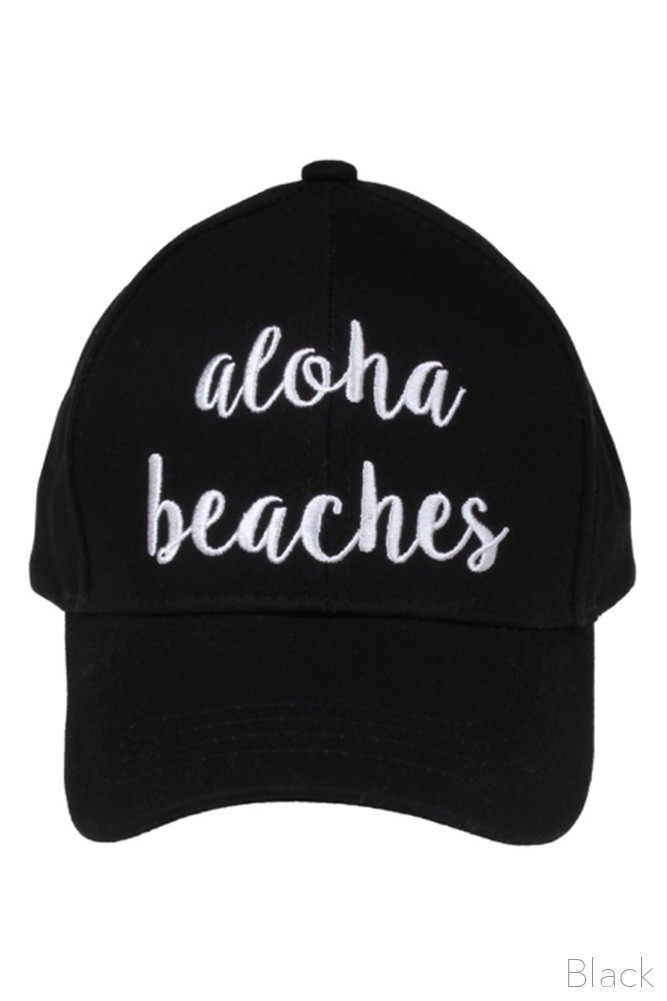 Women's Embroidered Slogan Baseball Cap – Style 2017-ALOHA — baseball cap photo 3