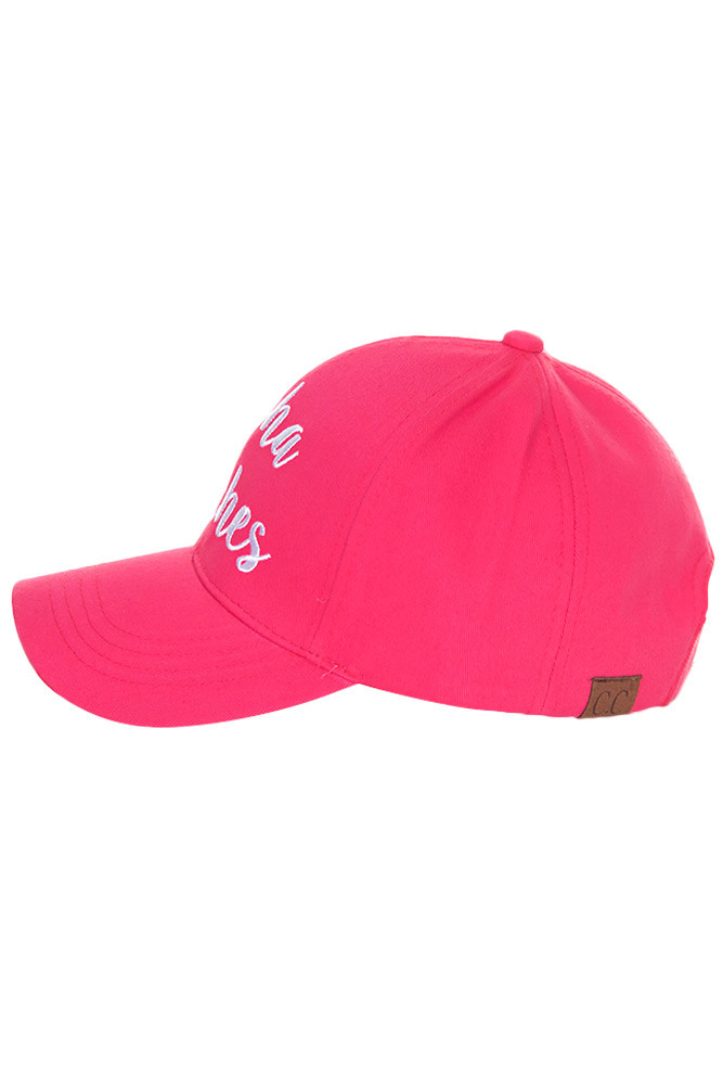 Women's Embroidered Slogan Baseball Cap – Style 2017-ALOHA — baseball cap photo 7