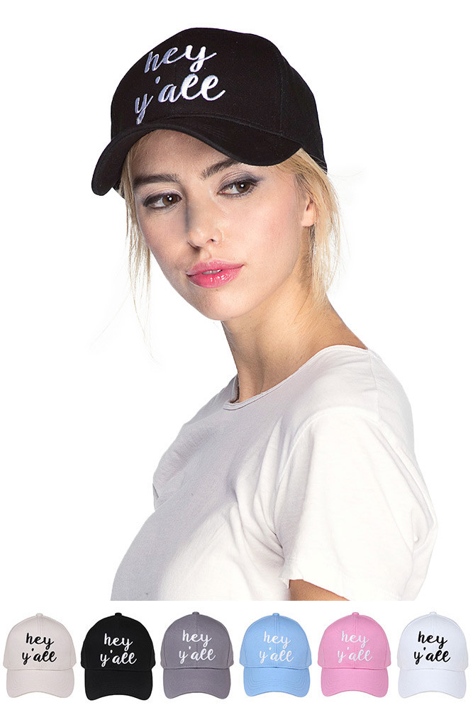 Women's Embroidered Slogan Baseball Cap – Style 2017-HEY by BURACQ