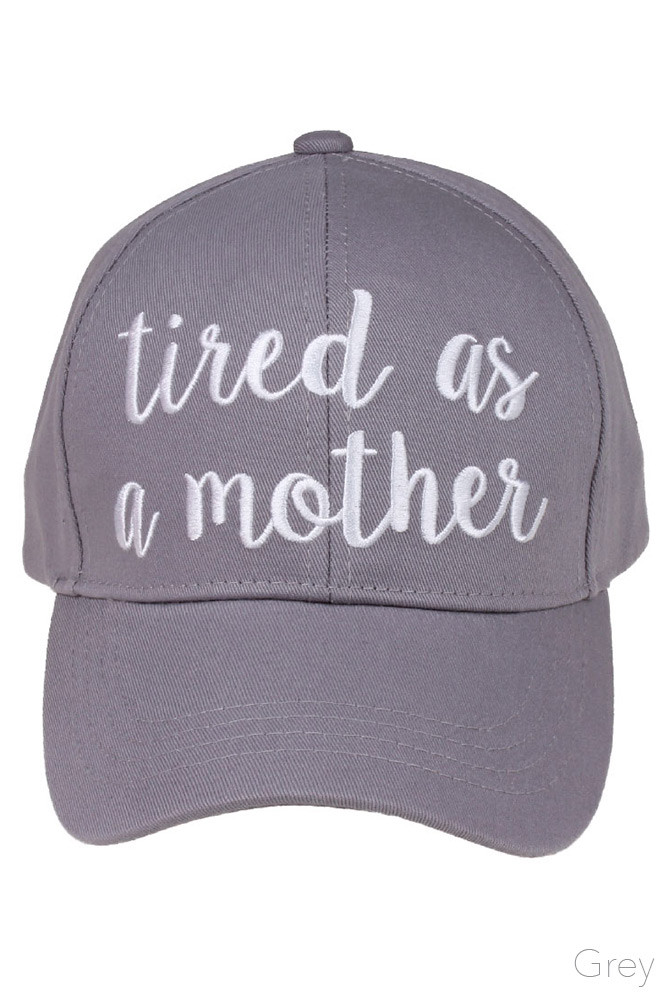 Women's Tired as a Mother Embroidered Baseball Cap – Style 2017-TIRED — baseball cap photo 3