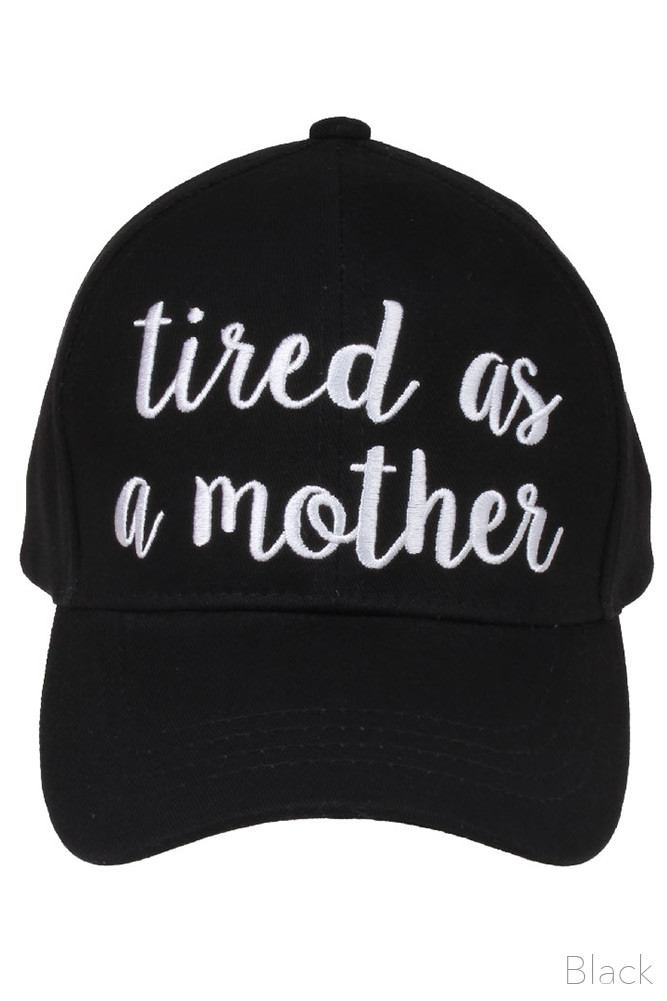 Women's Tired as a Mother Embroidered Baseball Cap – Style 2017-TIRED — baseball cap photo 4