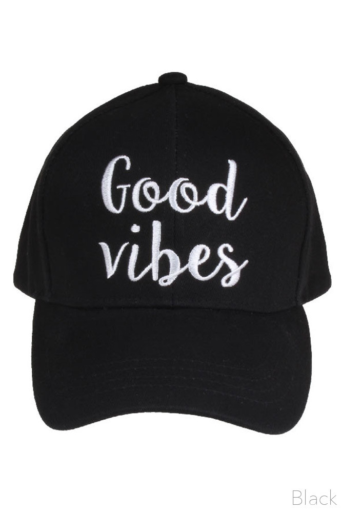 Women's Good Vibes Embroidered Baseball Cap – Style 2017-VIBES — baseball cap photo 2
