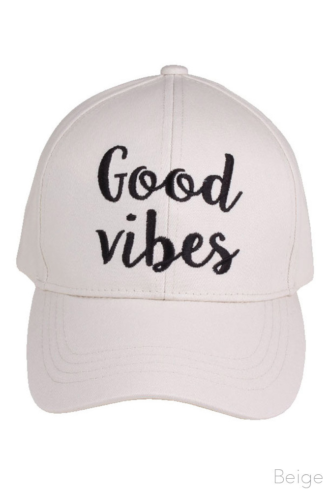 Women's Good Vibes Embroidered Baseball Cap – Style 2017-VIBES — baseball cap photo 3