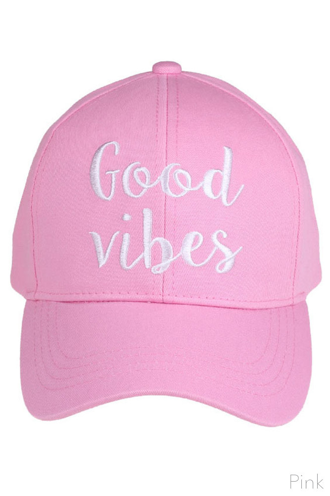 Women's Good Vibes Embroidered Baseball Cap – Style 2017-VIBES — baseball cap photo 4