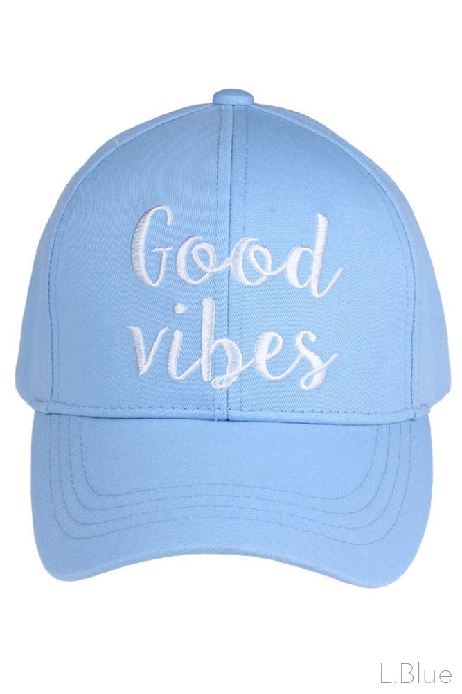 Women's Good Vibes Embroidered Baseball Cap – Style 2017-VIBES — baseball cap photo 5