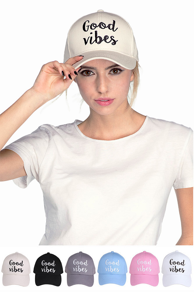 Women's Good Vibes Embroidered Baseball Cap – Style 2017-VIBES by BURACQ