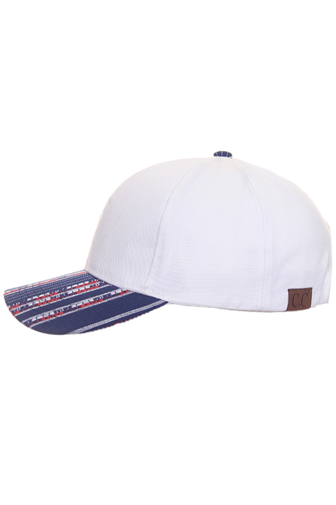 Women's Stripe Brim Baseball Cap — baseball cap photo 4