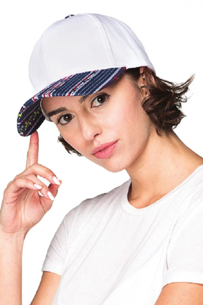 Women's Stripe Brim Baseball Cap by BURACQ