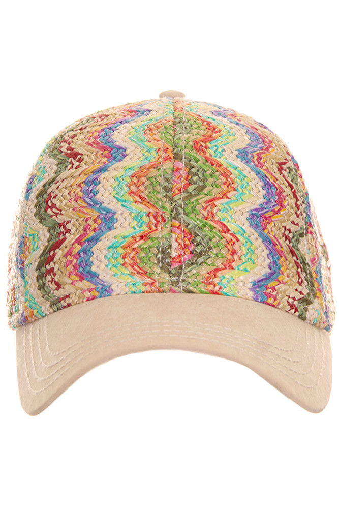 Women's Chevron Woven Brim Baseball Cap – Earth Multi — baseball cap photo 5