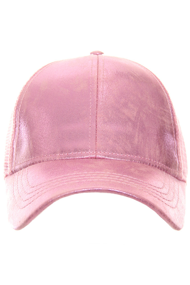 Women's Distressed Denim Mesh Trucker Cap – Pink in Pink